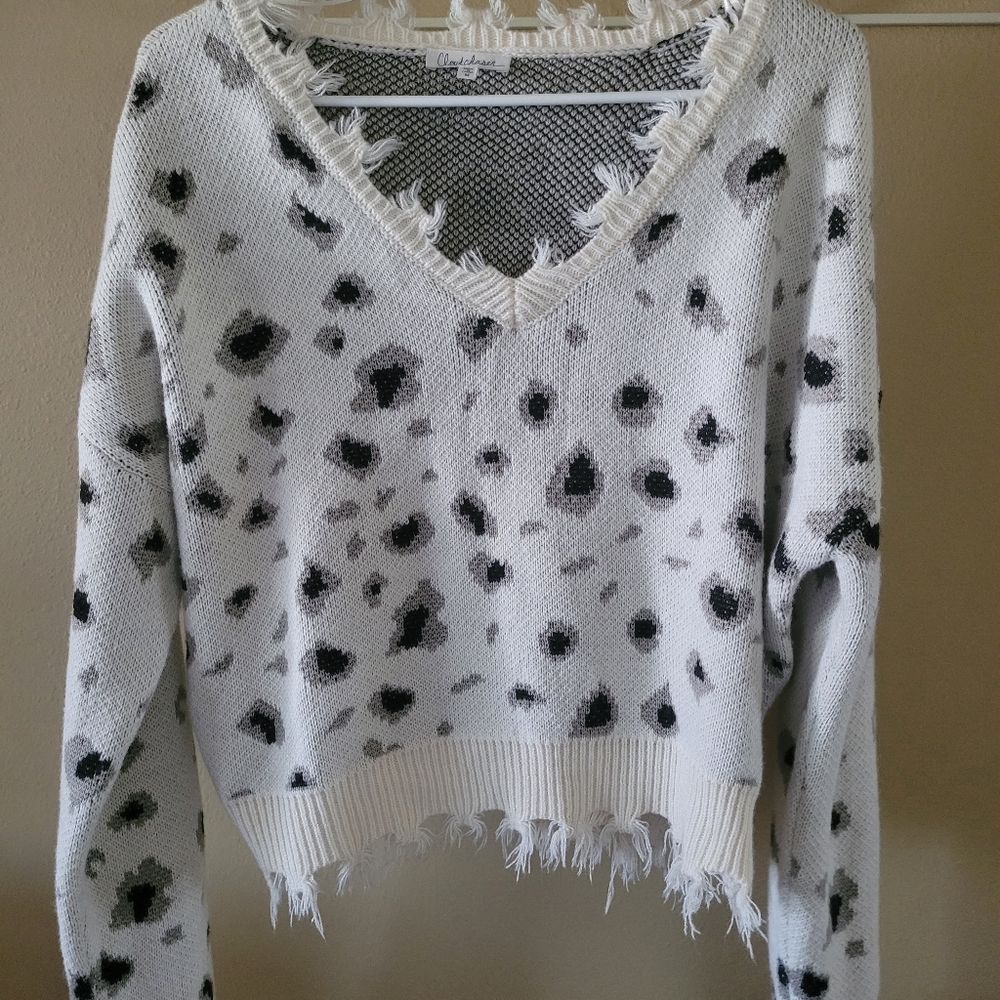 Drop Shoulder Cropped Sweater